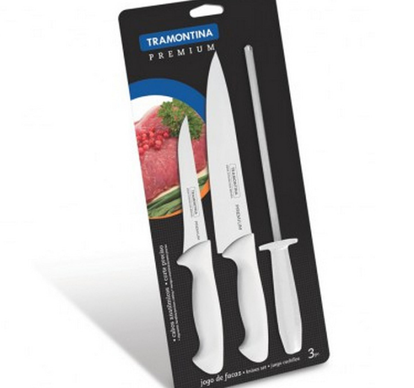 Tramontina Knife Set, 2 Pcs + Sharpener, 24499