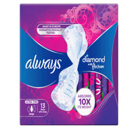 Always Diamond FlexFoam Large Sanitary Pads With Wings 13 pcs