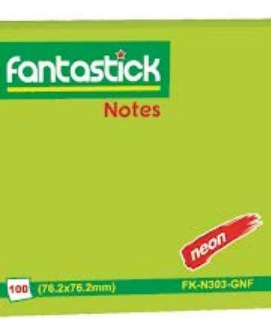 Fantastick Sticky Notes, 3 x 3 inches, 12 pcs, Green, 303-GNF