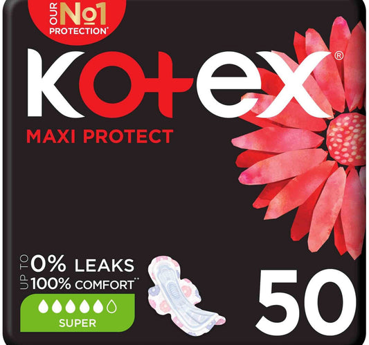 Kotex Maxi Protect Thick Super Size Sanitary Pads with Wings 50pcs