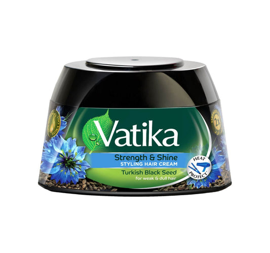 Vatika Turkish Black Seed Styling Hair Cream Strength & Shine + Heat Protect For Weak & Dull Hair 140 ml