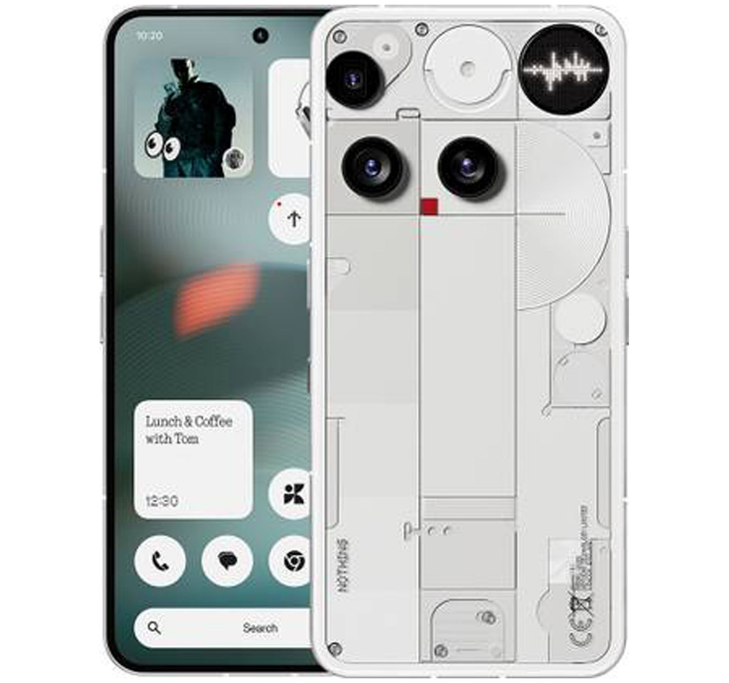 Nothing Phone (3) 5G Smartphone, 16 GB RAM, 512 GB Storage, White + Nothing Open-Ear Earbuds with Earhooks, White, B182-NOTHING-EAR