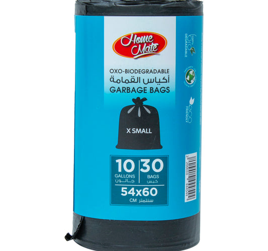 Home Mate Garbage Bags Oxo-Biodegradable 10 Gallons Size X-Small 54 x 60cm 30pcs