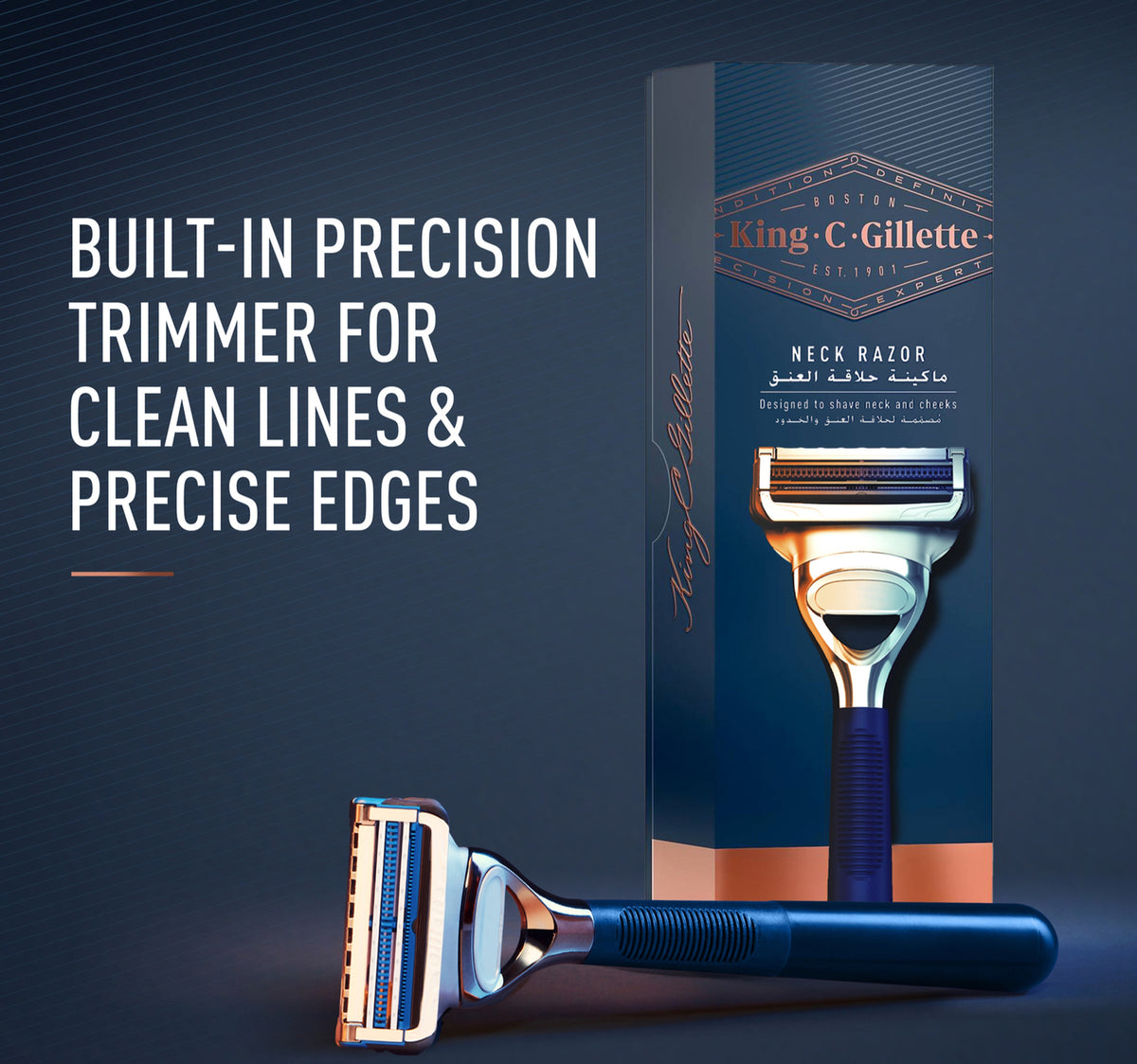 King C. Gillette Men's Neck Shaving Razor Blades with Skinguard Best and Sharpest Stainless Steel Platinum Coated 3 pcs