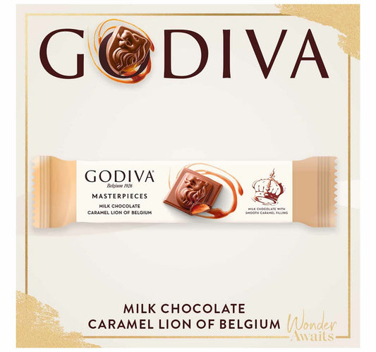 Godiva Master Pieces Milk Chocolate Caramel Lion Of Belgium 30 g Lulu Hypermarket