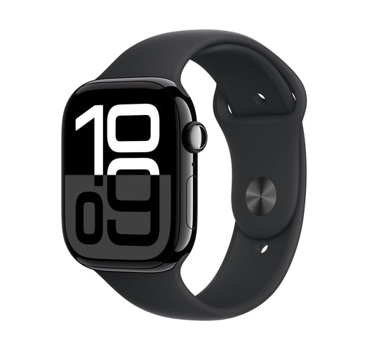 Apple Watch Series 10 46 mm GPS Smartwatch, Jet Black Aluminium Case with Black Sport Band (S/M),MWWP3QA/A Lulu Hypermarket