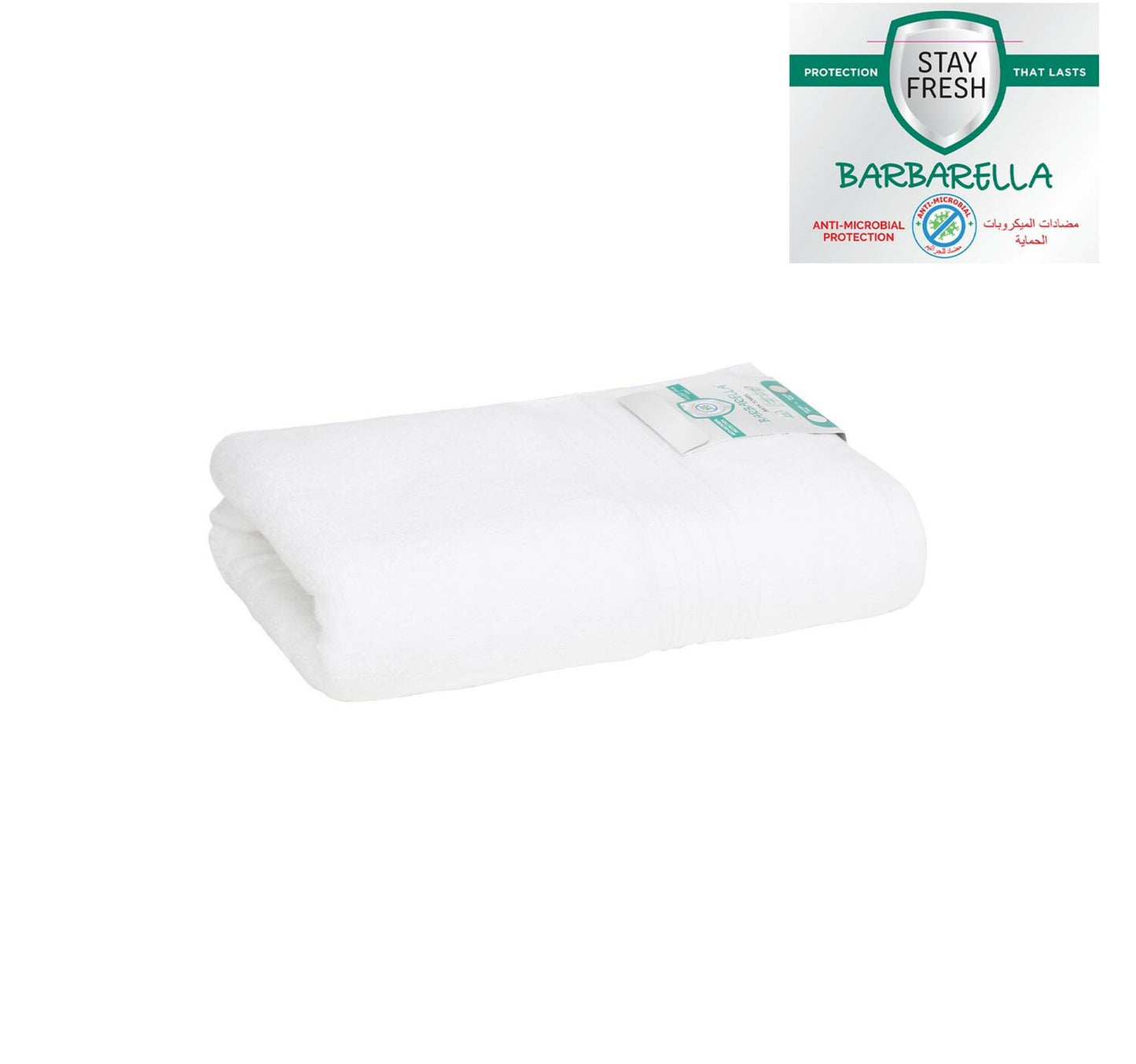 Barbarella Anti-Microbial Bath Towel, 70 x 140 cm, White