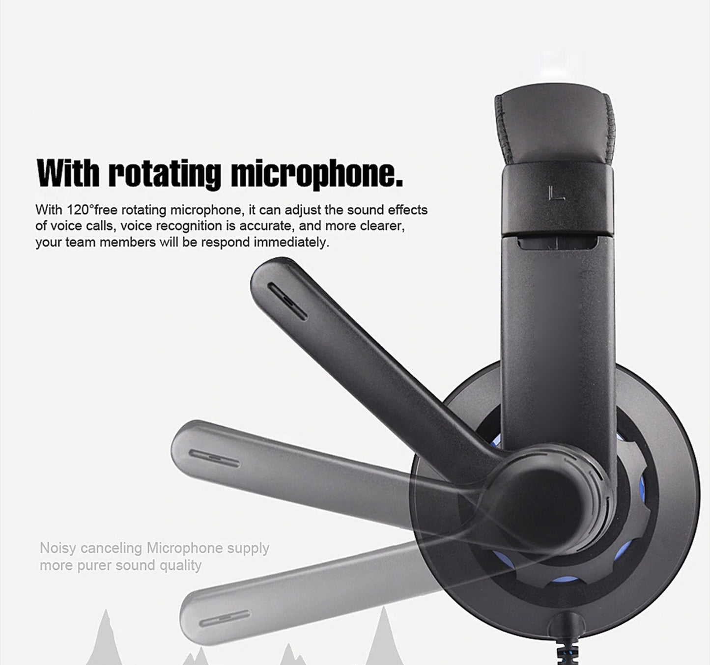 Trands USB Stereo Wired Headset Gaming Headphones with Noise Cancelling Microphone TR-HS799, Black