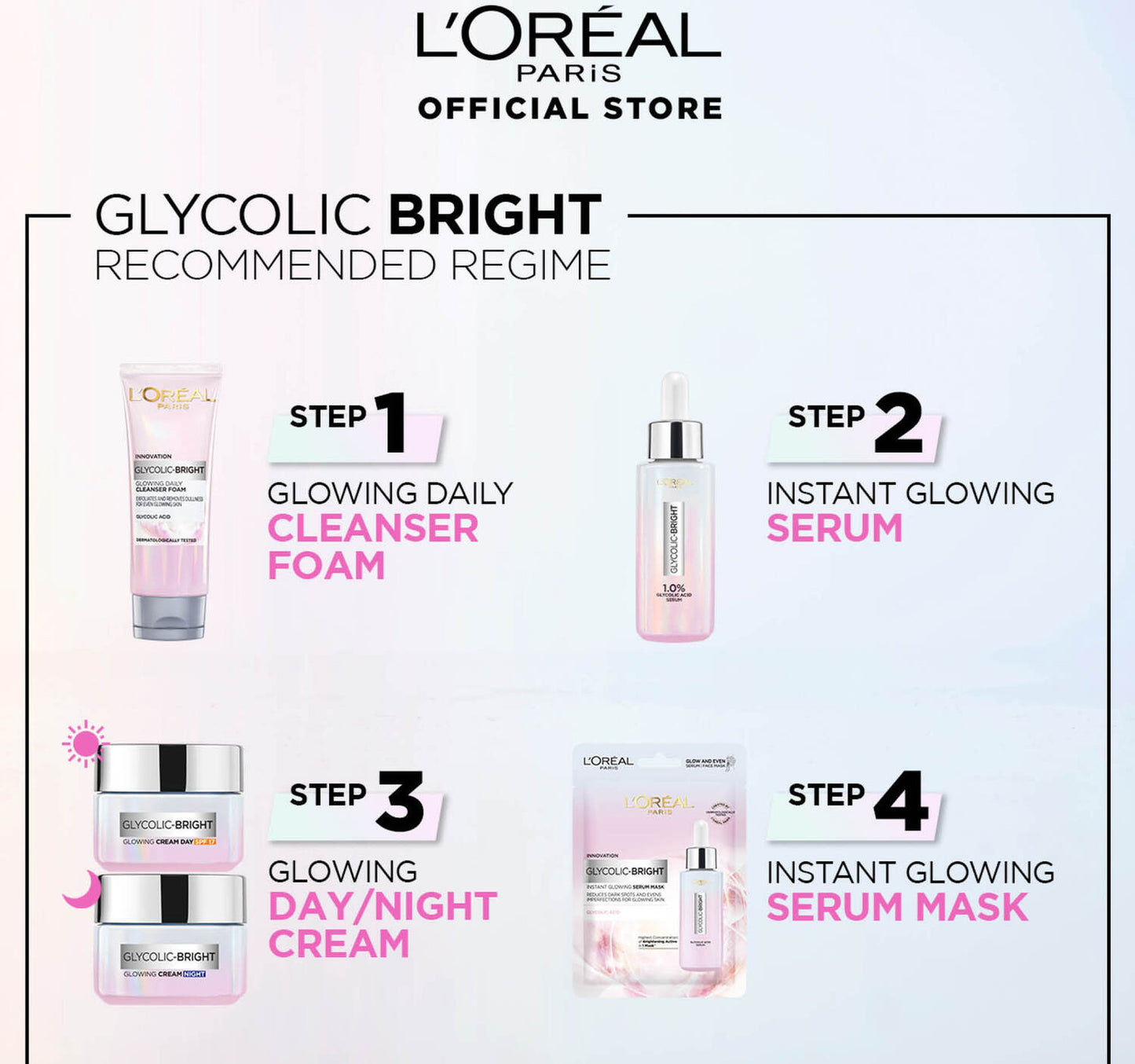 L'Oreal Paris Glycolic Bright Glowing Day Cream SPF17 50 ml