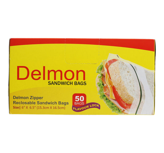 Delmon Sandwich Bags Size 15.3cm x 16.5cm 50 pcs