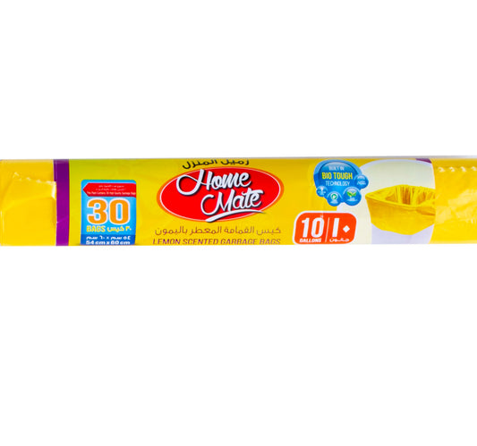 Home Mate Lemon Scented Garbage Bags 10 gallons 54cm x 60cm 30pcs