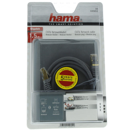 Hama Cat 6 Patch Cable 45052 1.5Mtr