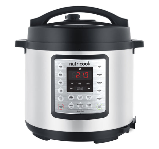 Nutricook Smart Pot Eko 9 in 1 Electric Pressure Cooker, 6 L, 1000 W, 14 Smart Programs, Stainless Steel, NC-SPEK6