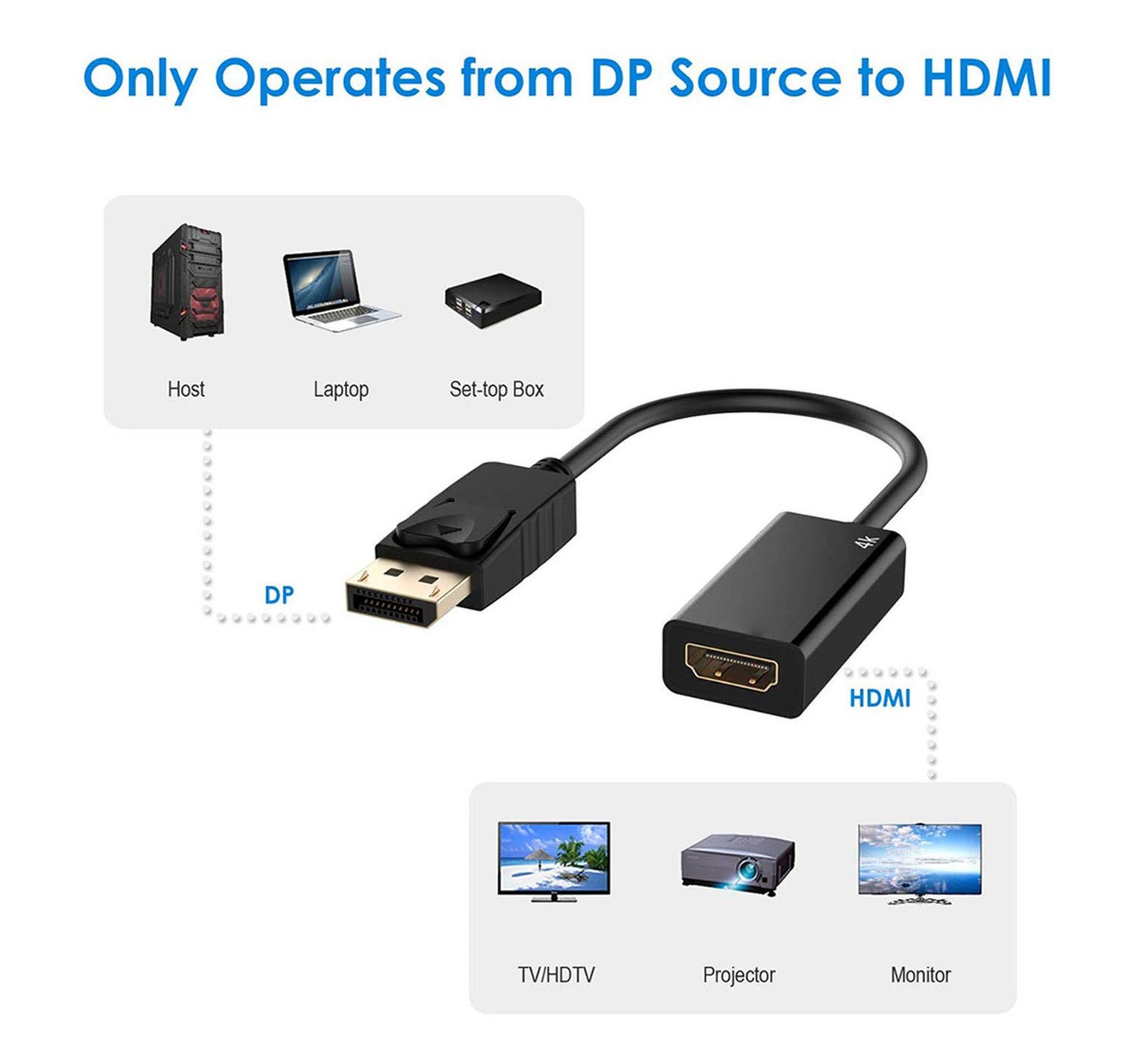 Trands Display Port To HDMI Female Adapter Cable CA943