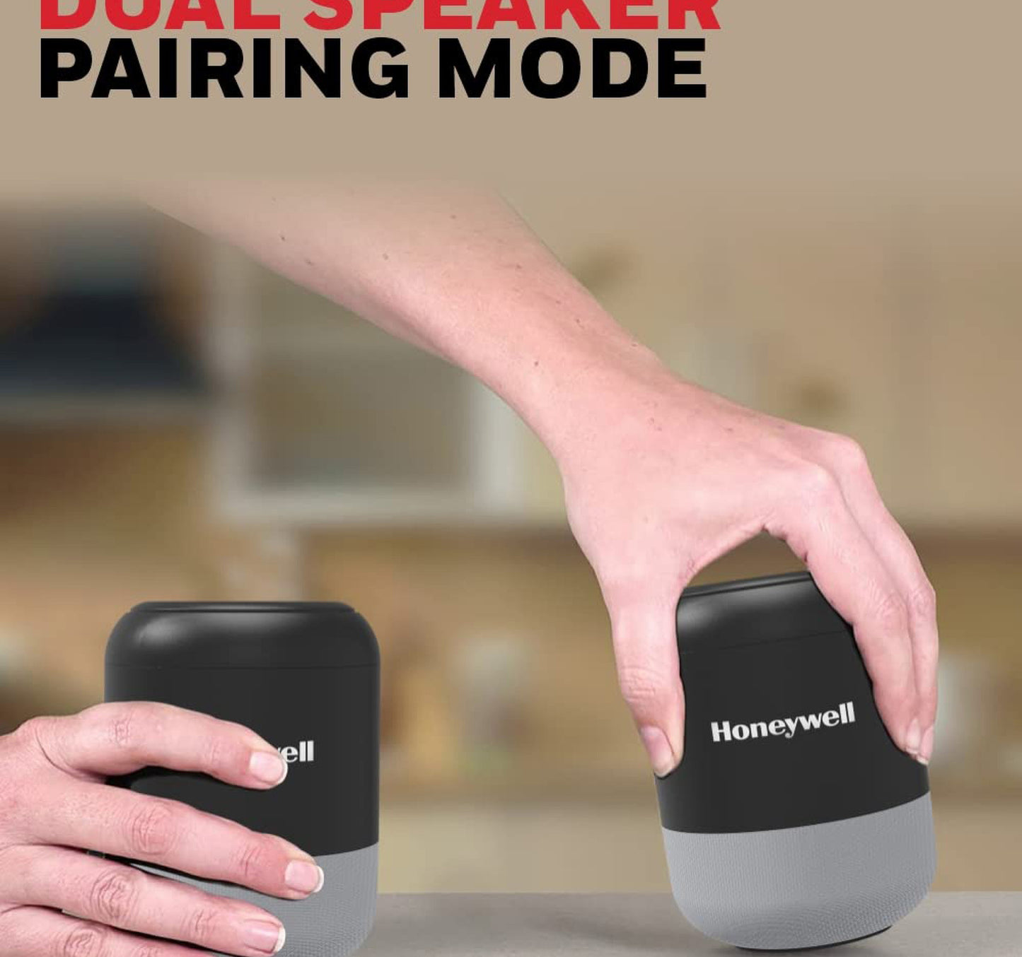 Honeywell Wireless Trueno U100 Bluetooth Speaker Duo, Grey, HC000112