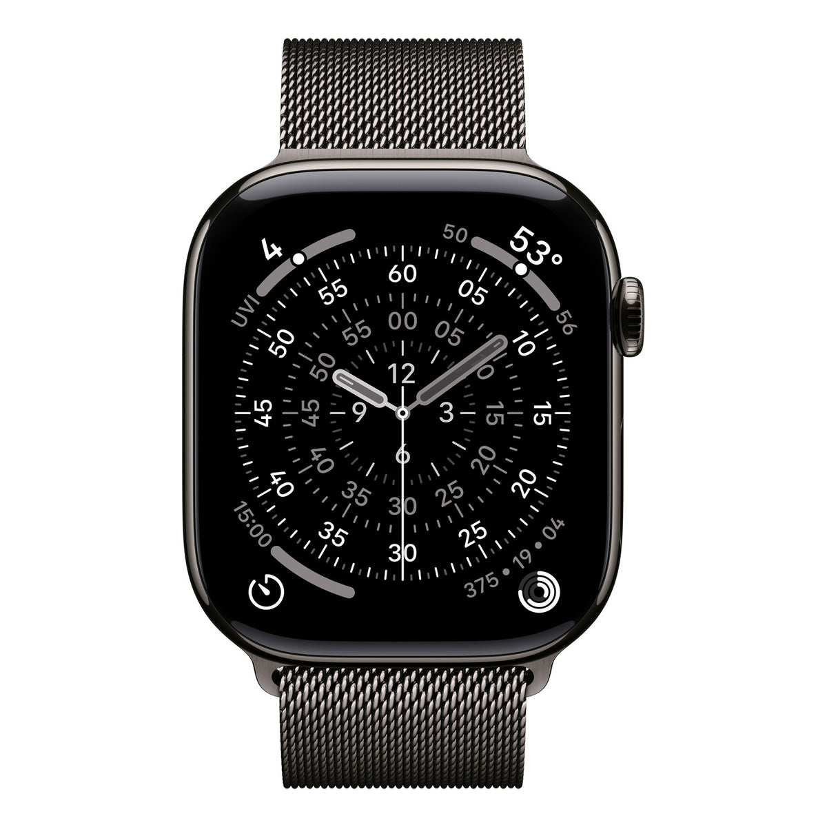 Apple Watch Series 11 GPS + Cellular Smartwatch, 46 mm Slate Titanium Case with Slate Milanese Loop (M/L), MFD44AF/A