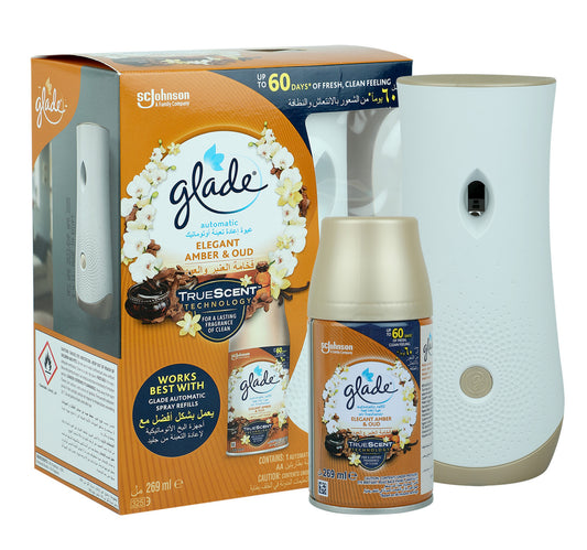 Glade Automatic Spray Unit + Refill Elegant Amber & Oud 269 ml