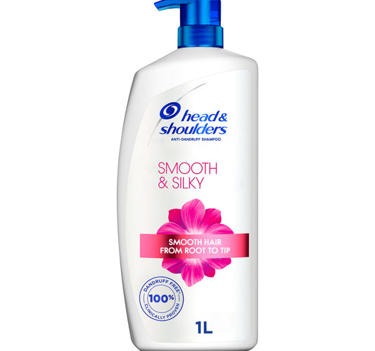 Head & Shoulders Smooth & Silky Anti-Dandruff Shampoo for Dry and Frizzy Hair 1 Litre