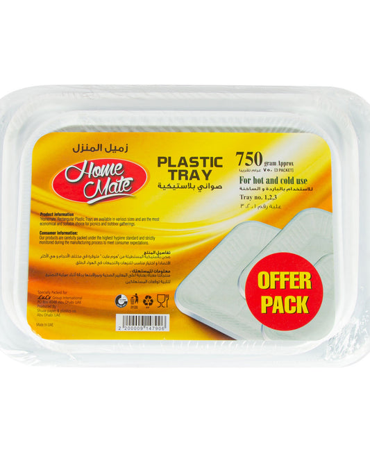Home Mate Plastic Tray 750 g 3 Sets