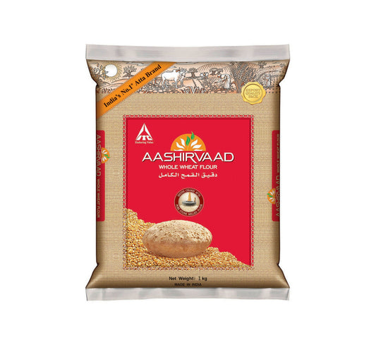 Aashirvaad Whole Wheat Flour Shudh Chakki Atta 1 kg Lulu Hypermarket