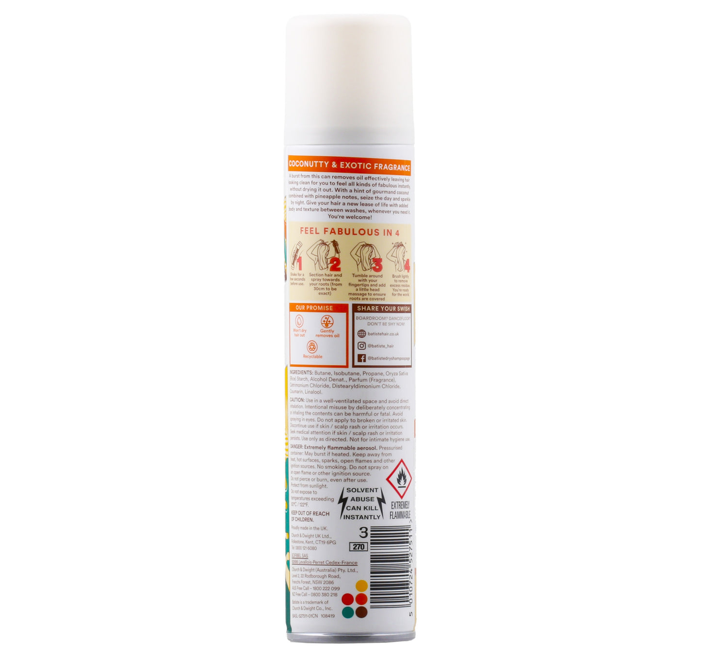 Batiste Dry Shampoo Tropical Exotic Coconut 200 ml