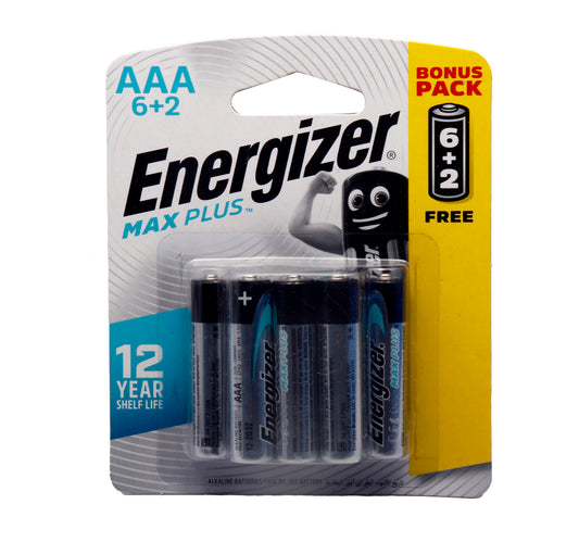 Energizer Max Plus AAA Alkaline Battery 6+2
