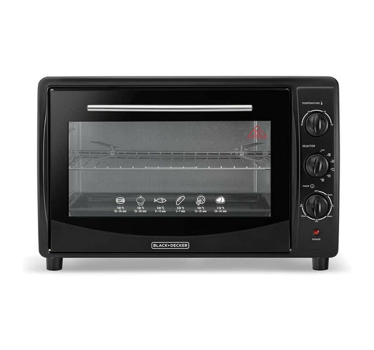 Black+Decker 45L Double Glass Multifunction Toaster Oven with Rotisserie, Black, TRO45RDGB5