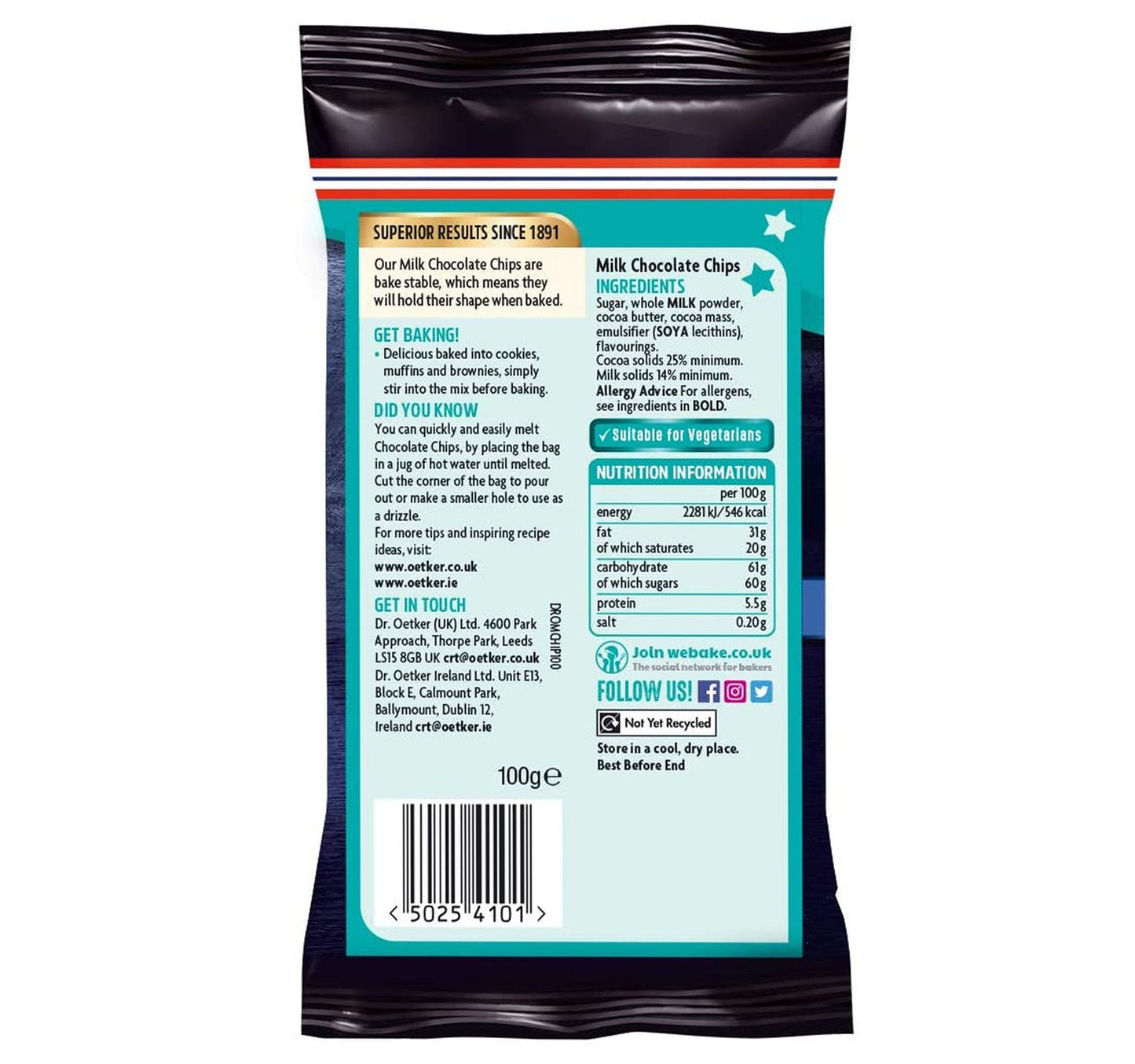 Dr.Oetker Milk Chocolate Chips 100 g Lulu Hypermarket