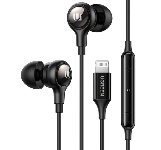 Ugreen In-Ear Earphones with Lightning Connector, Black, 30631 Lulu Hypermarket