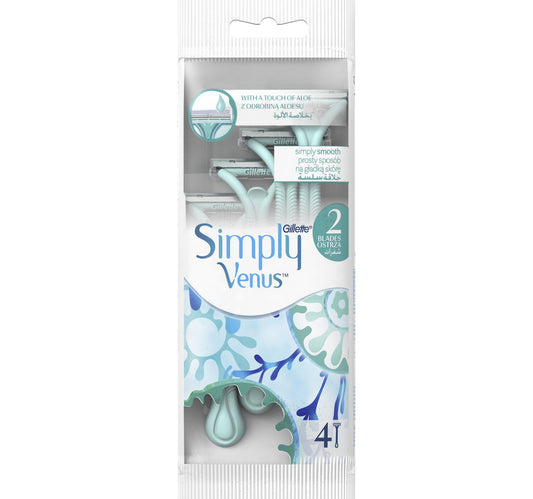 Gillette Simply Venus 2 Blade Women's Disposable Razor 4 pcs