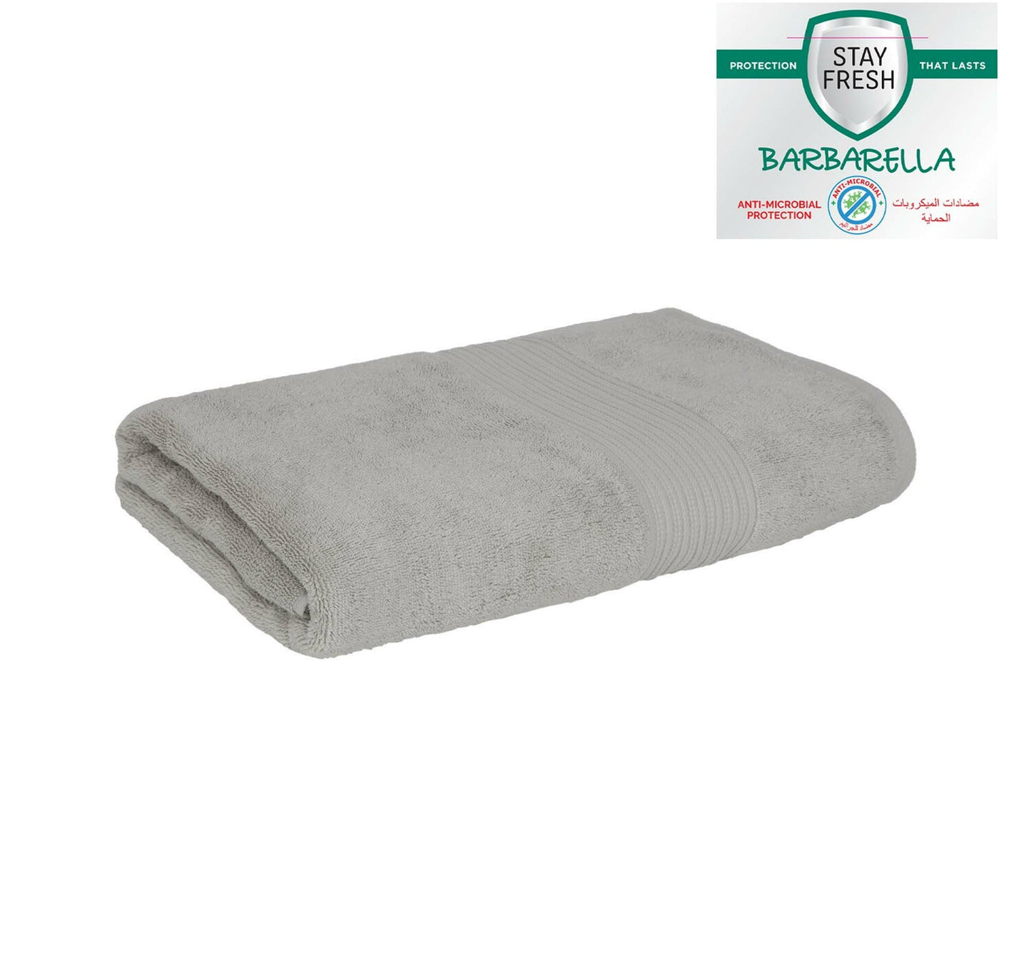 Barbarella Anti-Microbial Bath Towel, 84 x 160 cm, Grey