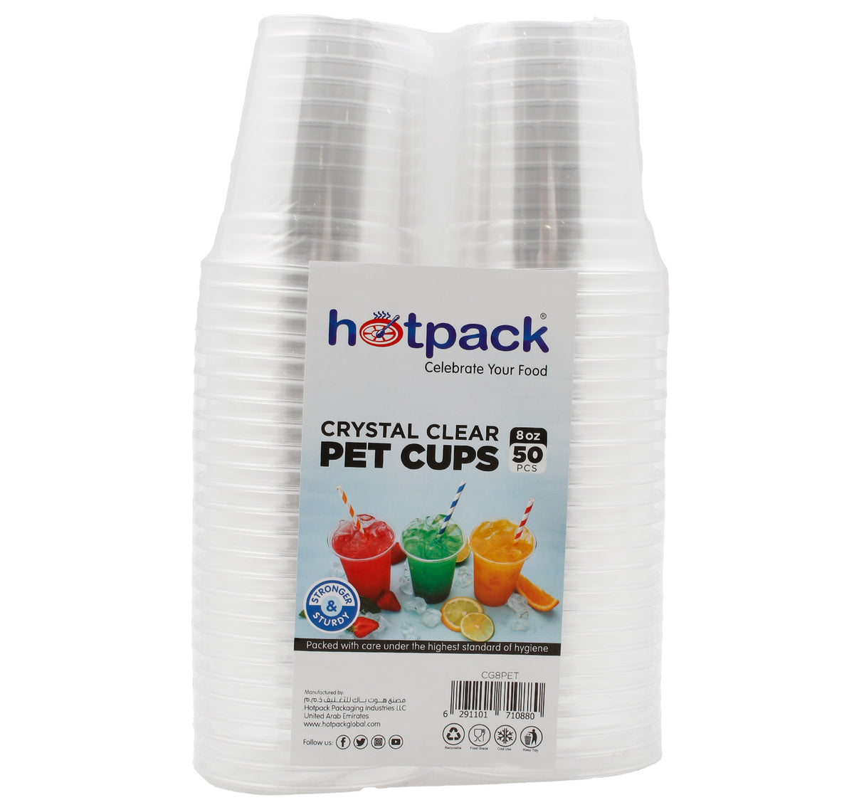 Hotpack Clear Cup With Lid 8oz 50 pcs