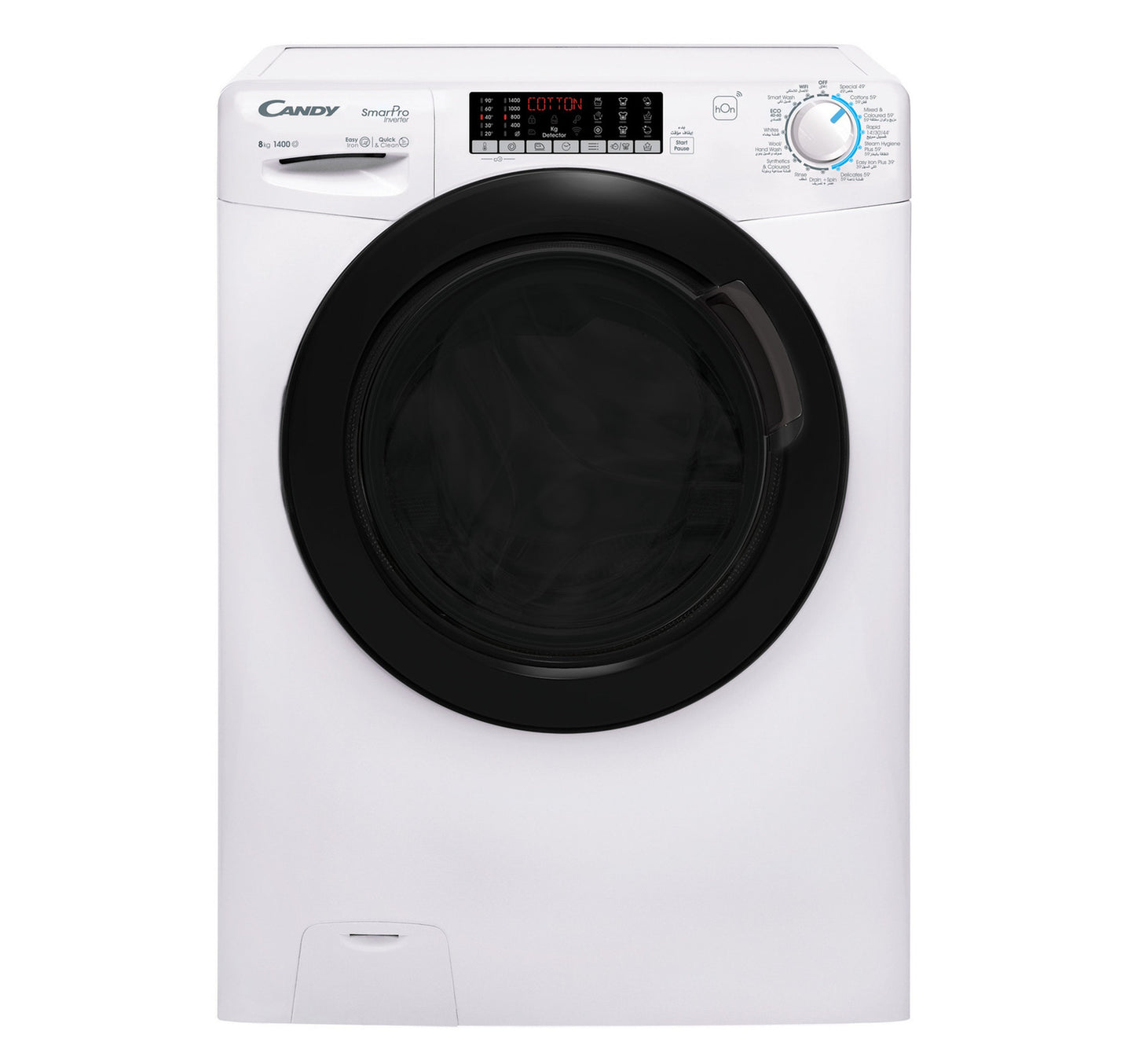 Candy Front Load Washing Machine, 8 kg, 1400 RPM, White, CSO486TWMB6-19