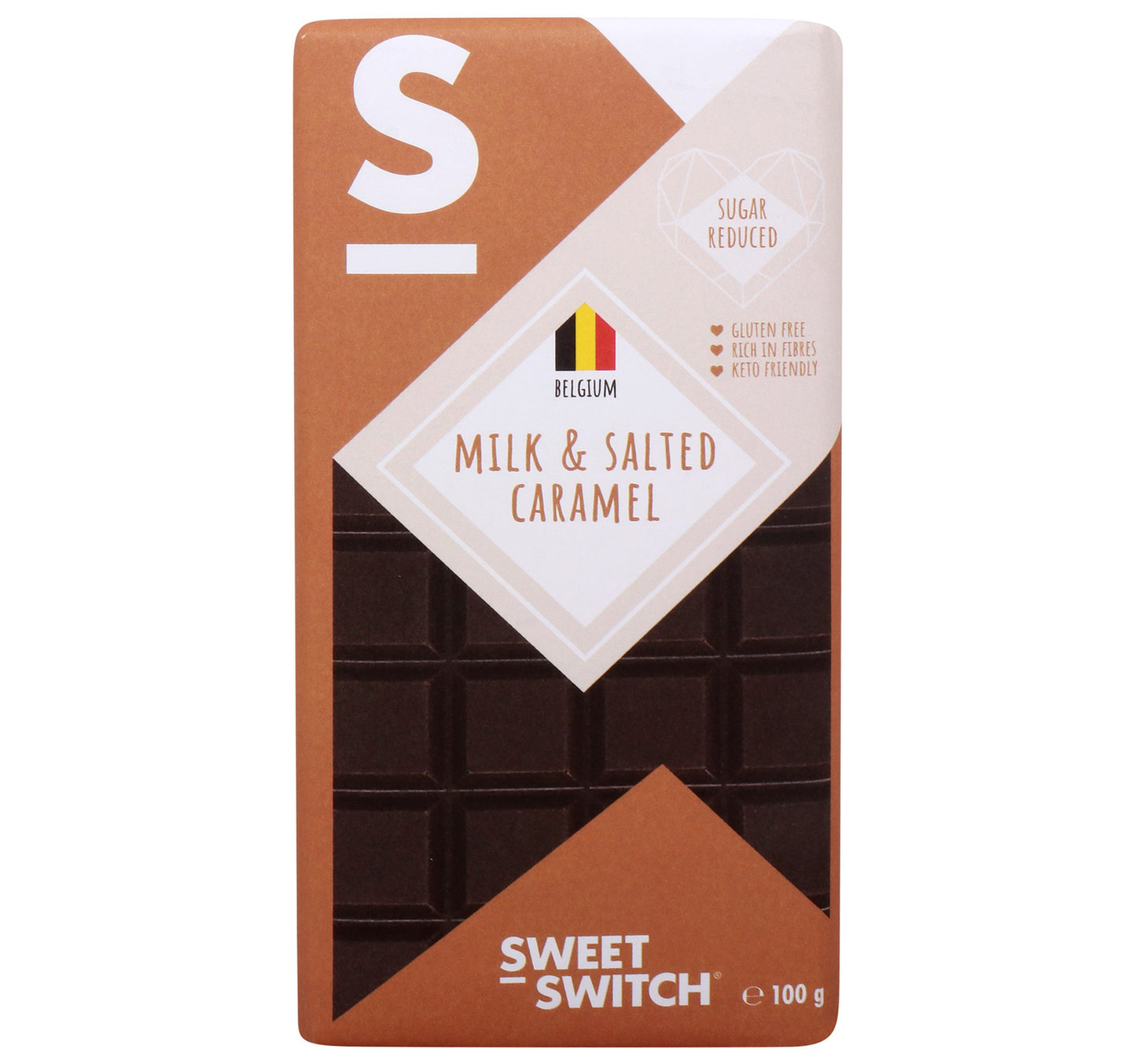 Sweet Switch Belgian Milk Keto Chocolate + Salted Caramel 100 g