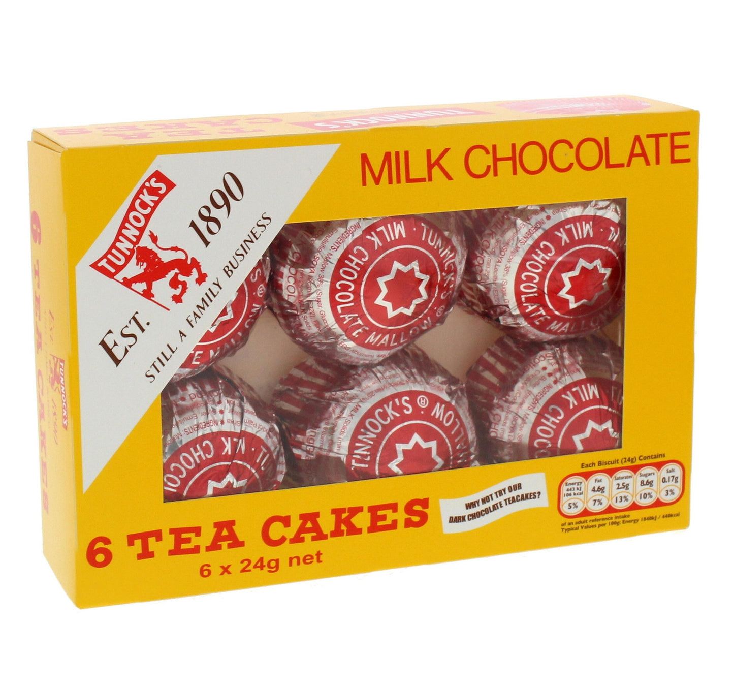 Tunnock's Milk Chocolate Tea Cakes 6 x 24 g