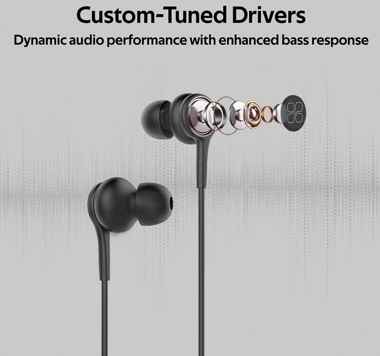 PROMATE Lightweight Wired Earphone with Microphone (DUET)