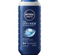Nivea Men Cool Kick Shower Gel 3in1 Body Wash 250 ml