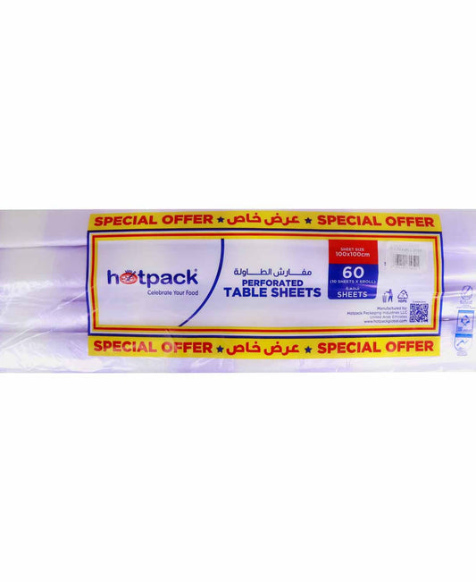 Hotpack Perforated Table Sheets Roll 100 x 100 cm 6 pcs