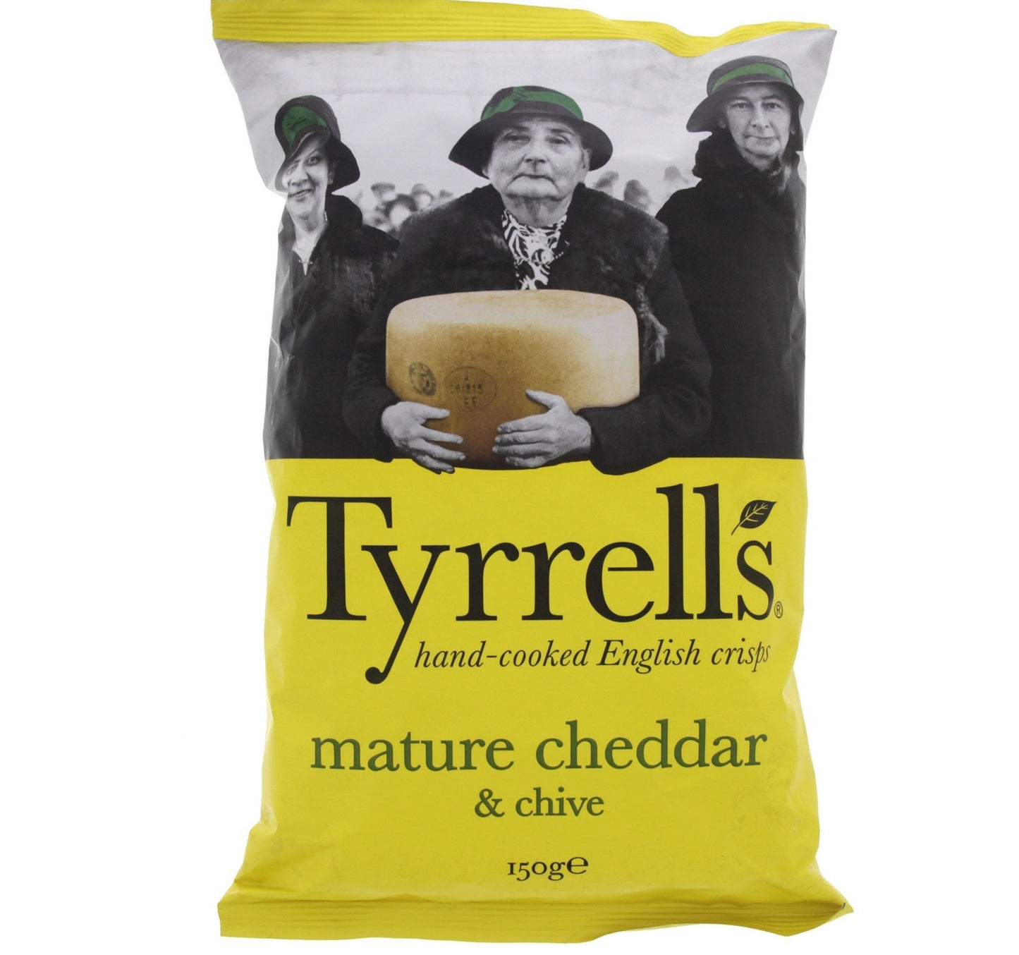 Tyrrells Mature Cheddar & Chive Hand Cooked English Crisps 150 g