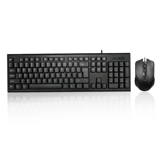 Iends USB Wired Computer Slim Keyboard and Wired Mouse Bundle Pack Plug and Play KM475