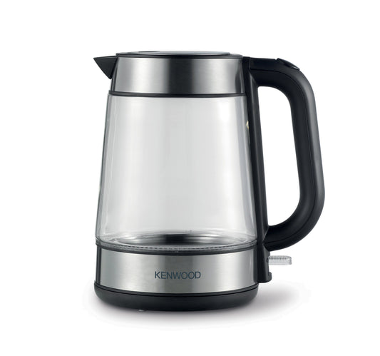 Kenwood 1.7 Liter Cordless Glass Electric Kettle, 2200W with Auto Shut-Off & Removable Mesh Filter, Clear/Silver/Black, ZJG08.000CL