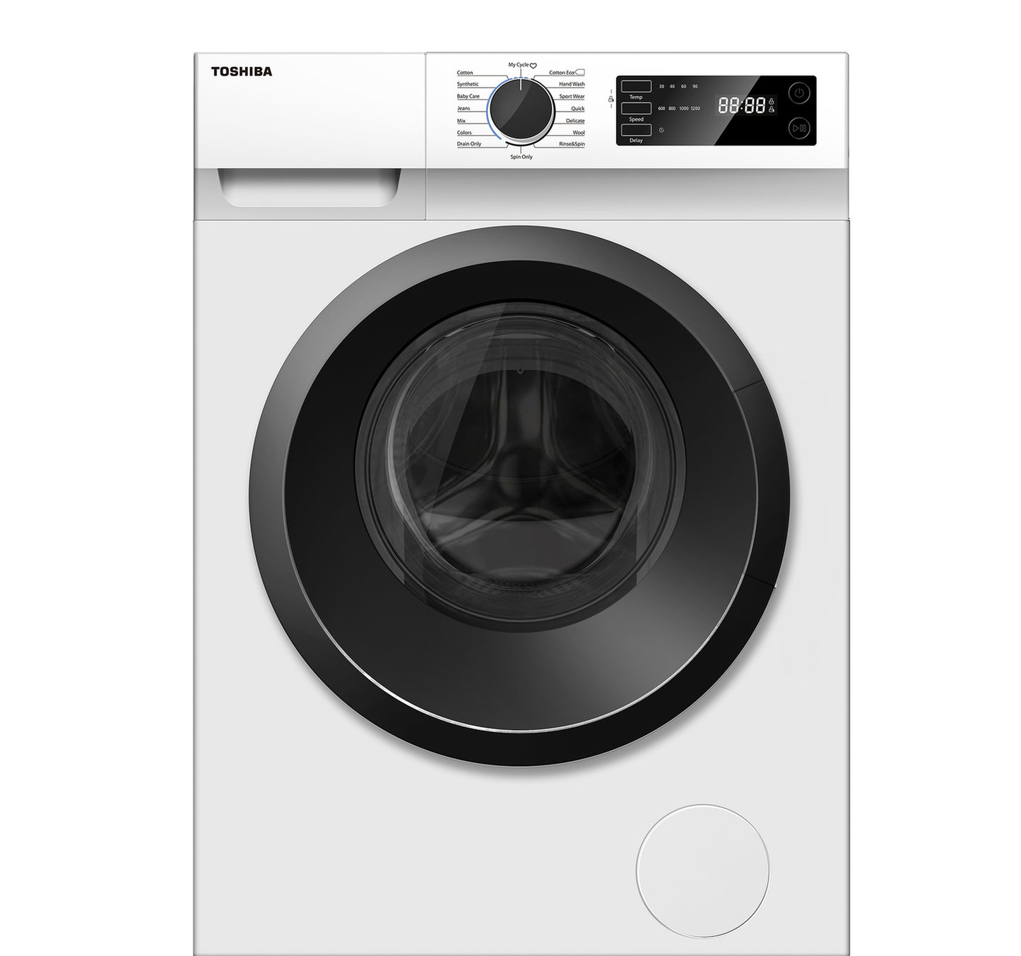 Toshiba Front Load Washing Machine, 7 kg, 1200 RPM, 16 Programs, White, TW-H80S2A(WK)