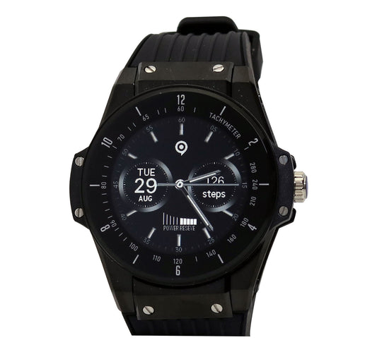 Ikon Men Smartwatch, 1.09 inch Display Black, IK-WM-08 Lulu Hypermarket