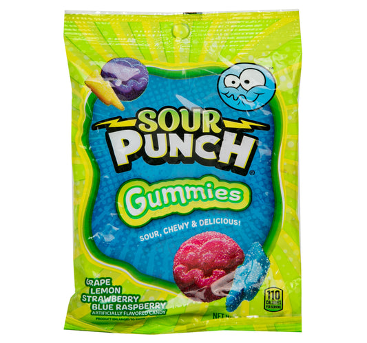 Sour Punch Gummies Grape, Lemon, Strawberry, Blue Raspberry Flavored Candy 191 g Lulu Hypermarket