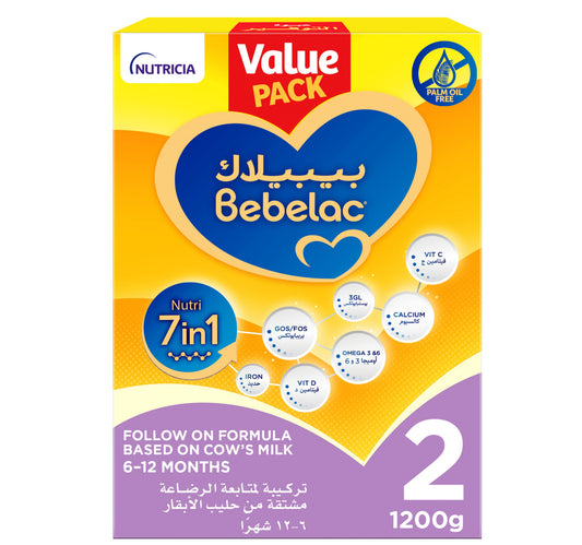 Bebelac Nutri 7in1 Stage 2 Follow On Formula From6-12 Months 1.2 kg