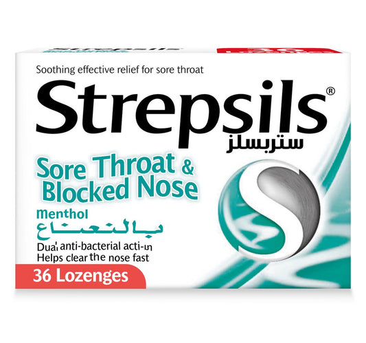 Strepsils Sore Throat And Blocked Nose Lozengers 36 pcs
