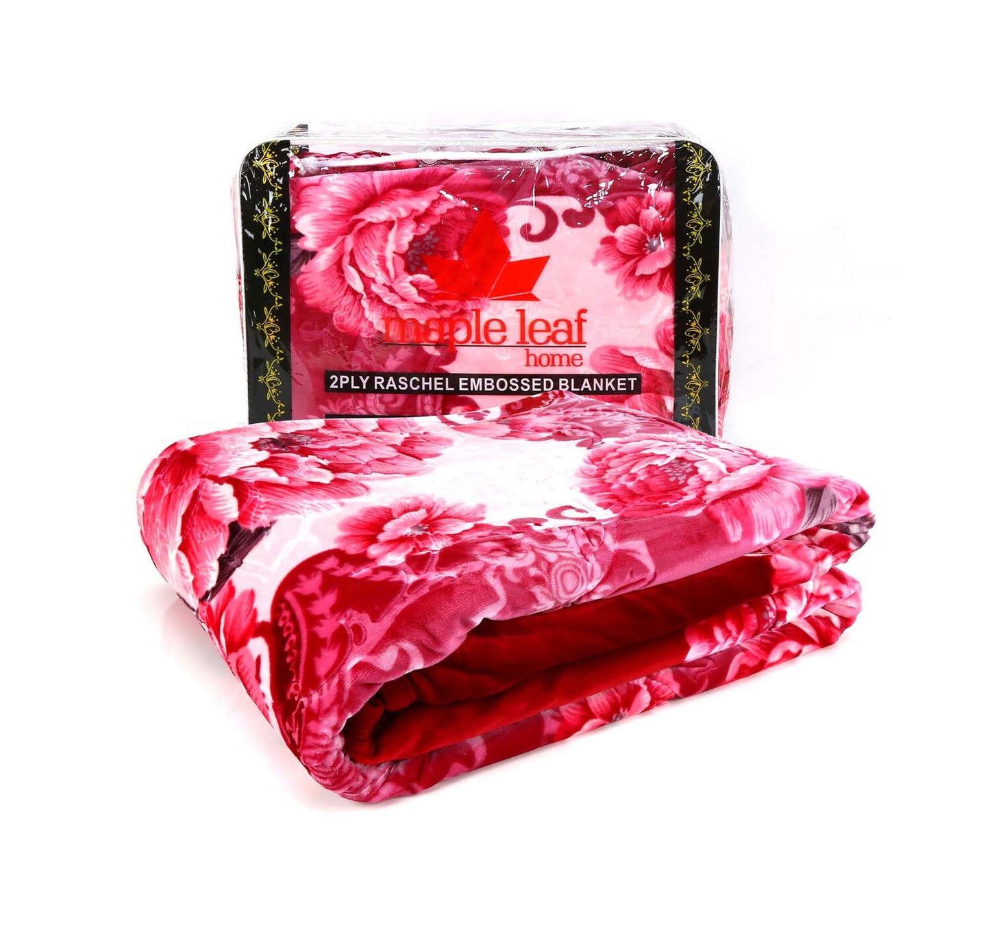 Maple Leaf Blanket Embossed 200x240cm 3.8kg 2play Assorted