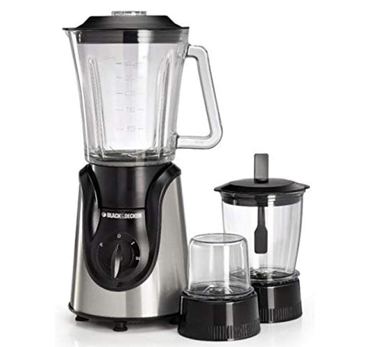 Black+Decker Glass Blender with Glass Jar, Mincer And Grinder, 1.5 L, 600 W, Black, BX600G-B5
