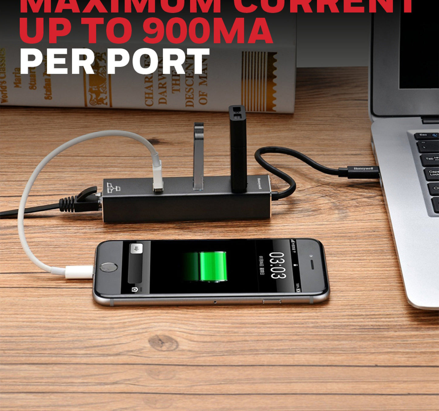 Honeywell Type-C to USB 3.0 with Gigabit Ethernet Adapter, HC000006