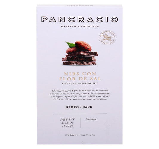 Pancracio Nibs with Fleur de Sel Dark Chocolate 100 g Lulu Hypermarket